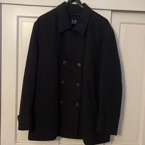 GAP Jackets & Coats Gap Mens Wool Peacoat Black Four Pocket Xxl